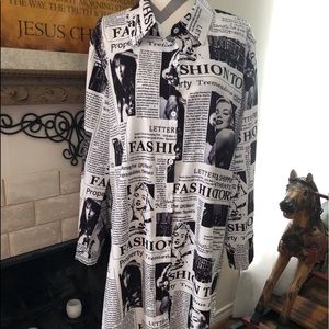 Newspaper Print Dress